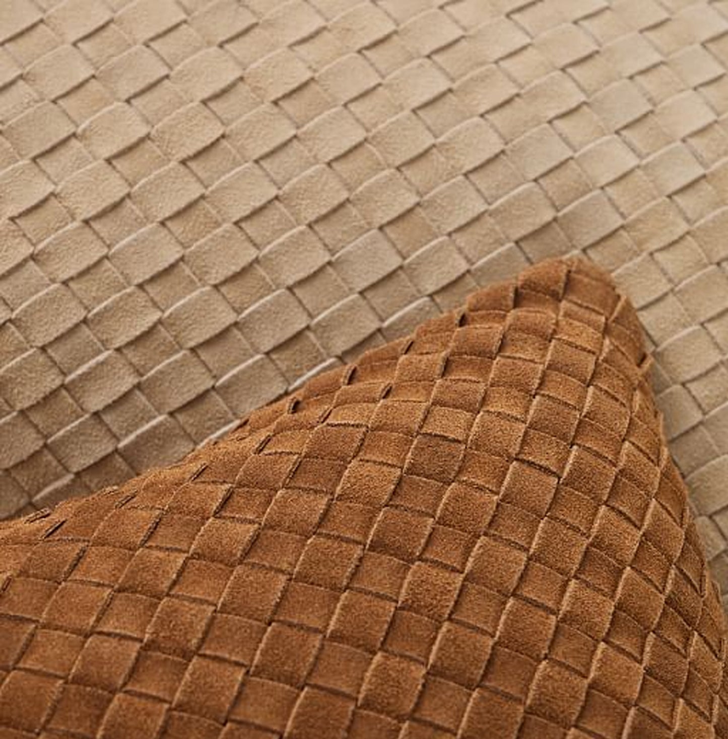WOVEN LEATHER PILLOW CASE L