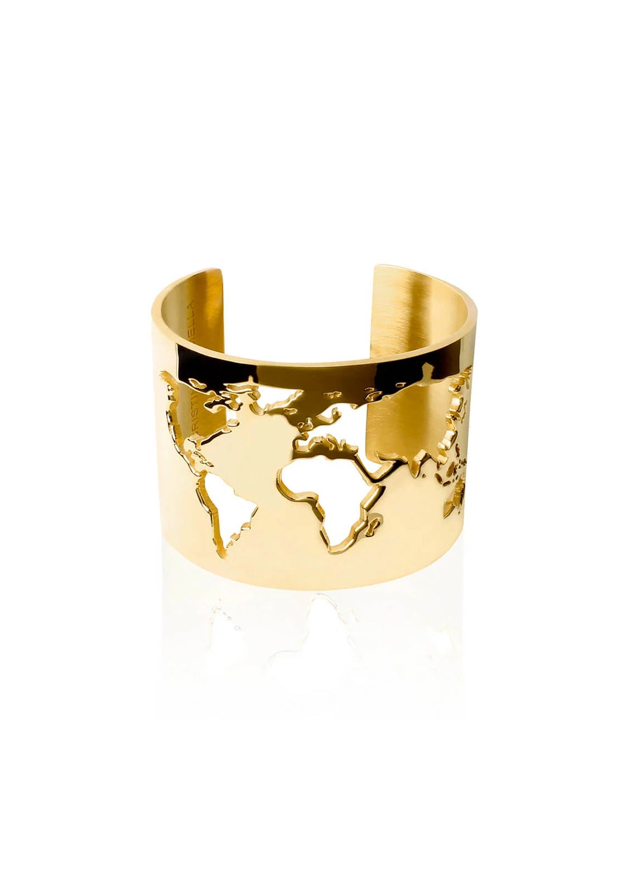 WORLD MAP CUFF - GOLD