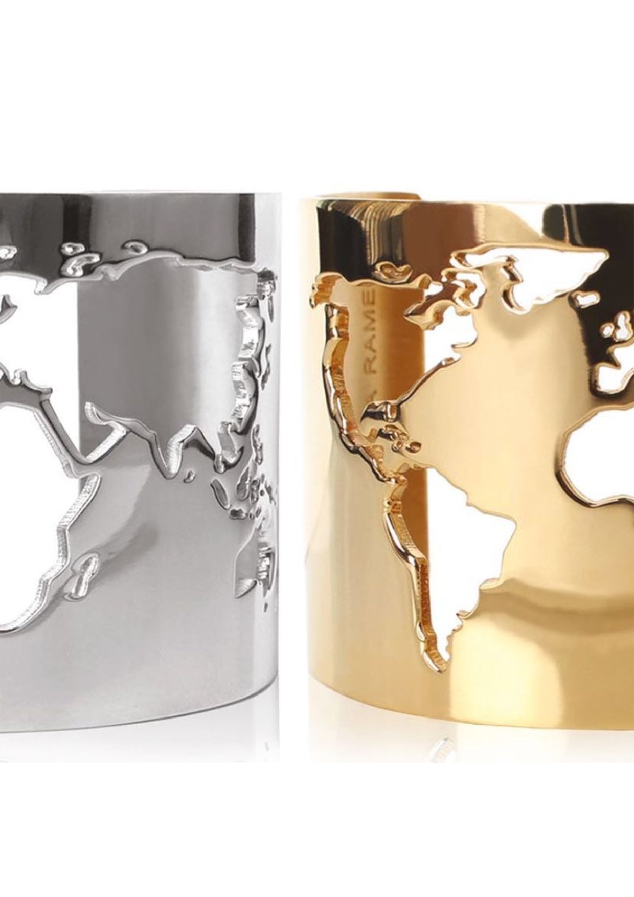 WORLD MAP CUFF - GOLD