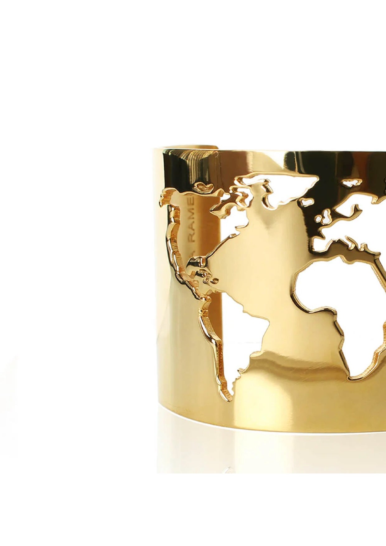 WORLD MAP CUFF - GOLD