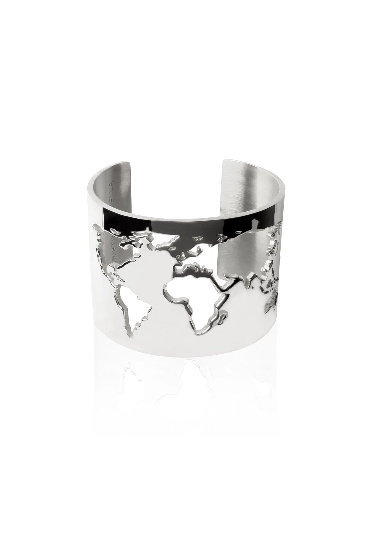 WORLD MAP CUFF - SILVER