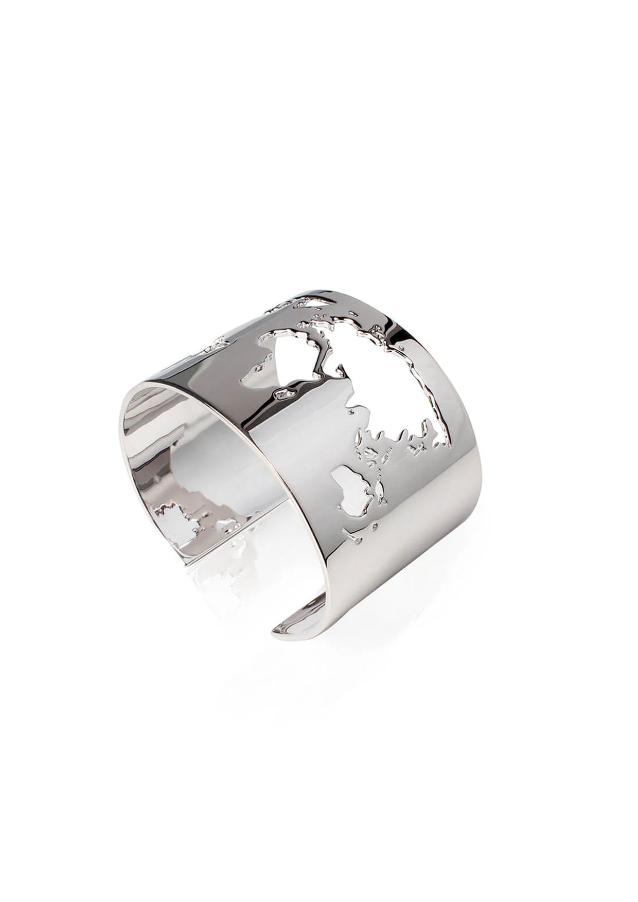 WORLD MAP CUFF - SILVER