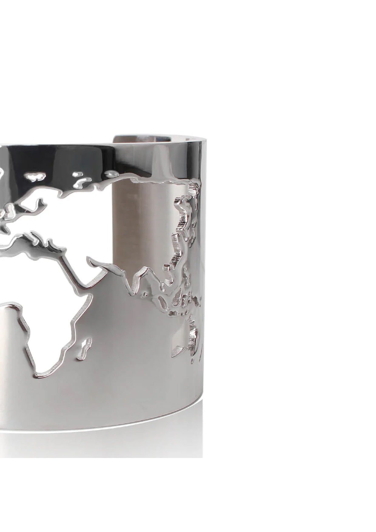 WORLD MAP CUFF - SILVER