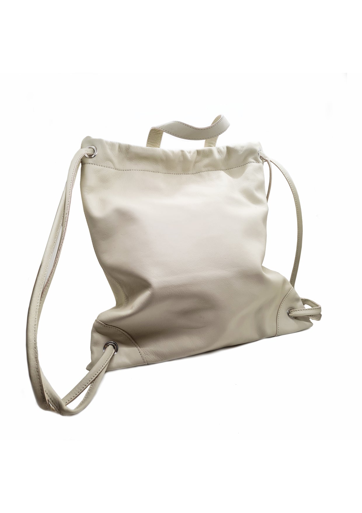 LEATHER BACKPACK IVORY