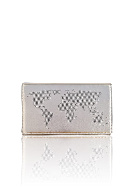 WORLD MAP WALLET - GOLD