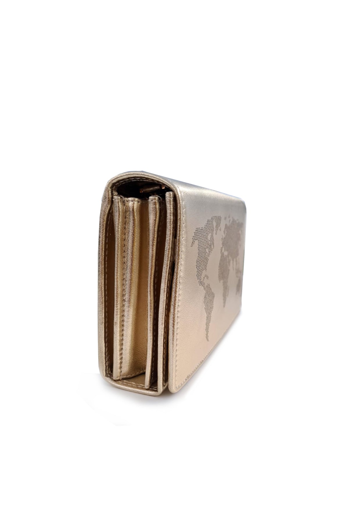 WORLD MAP WALLET - GOLD